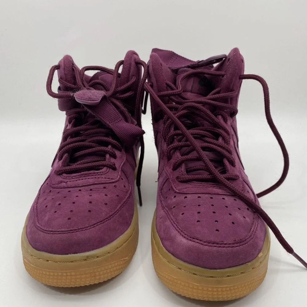 Nike Kids Air Force 1 high top purple sneaker shoe